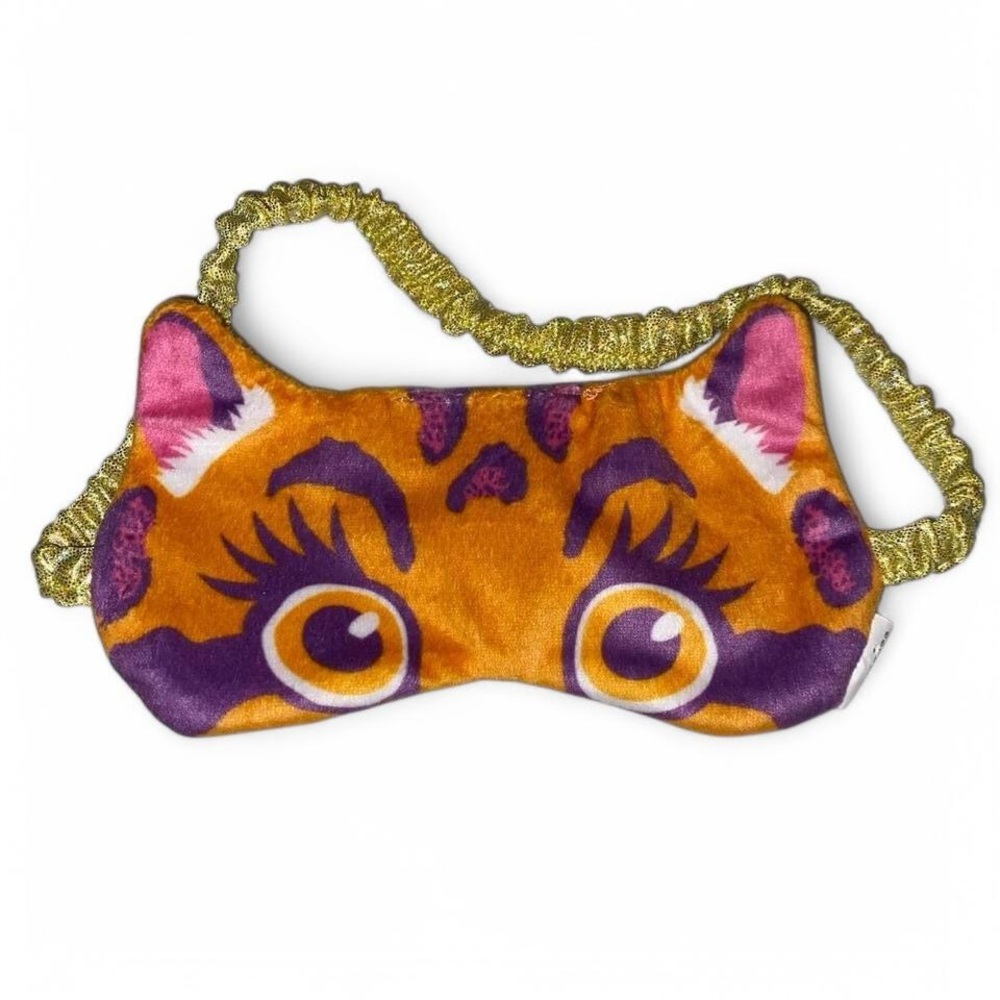 Kids Leopard Sleep Mask with Gold Strap